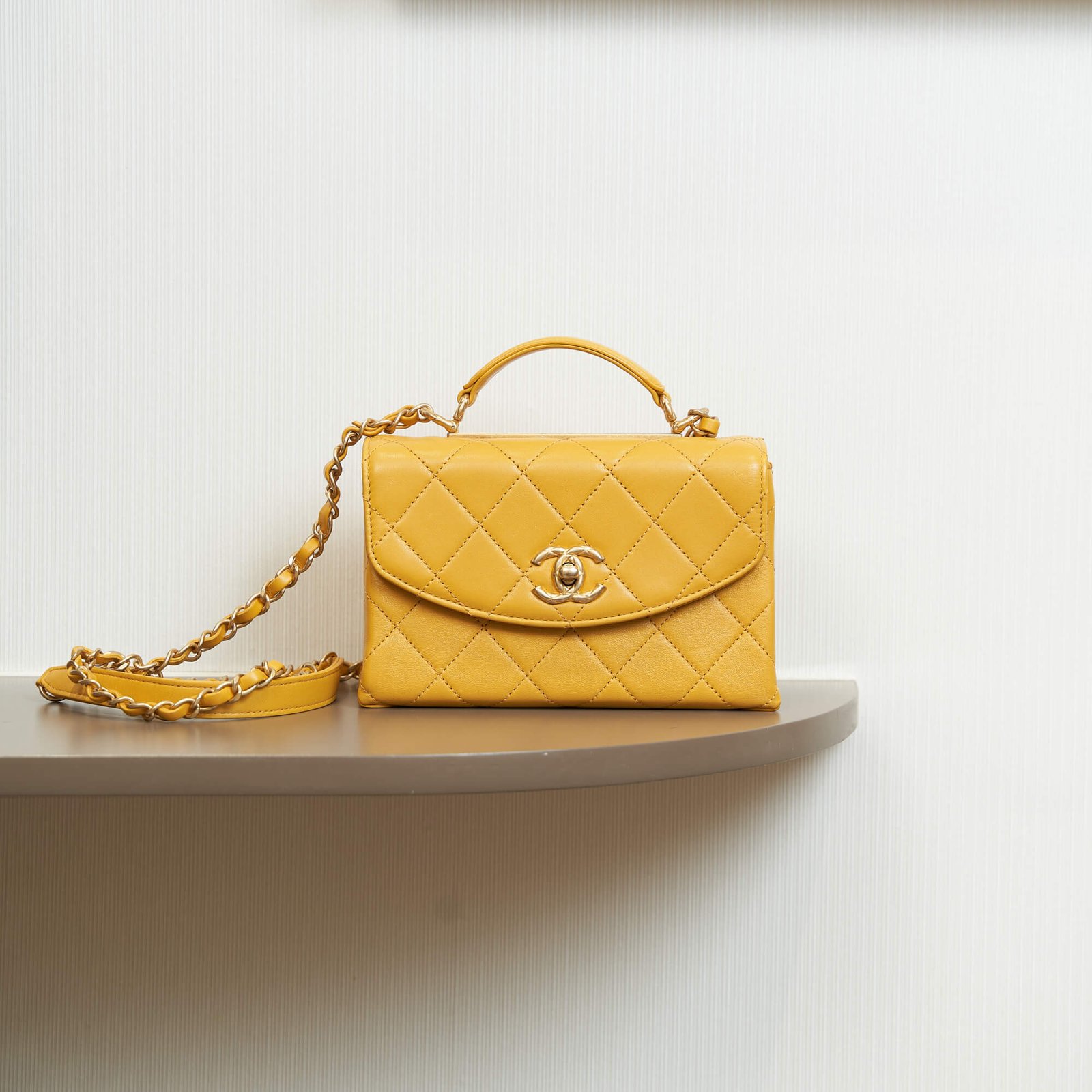 Túi Chanel Mini Flap Bag With Top Handle Beige  Mikiishop