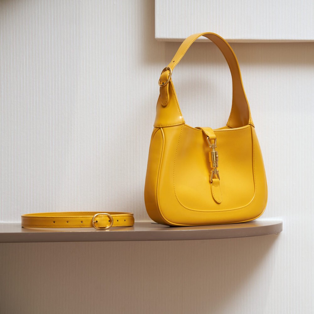 Gucci Jackie 1961 Mini Hobo Bag In Yellow Leather