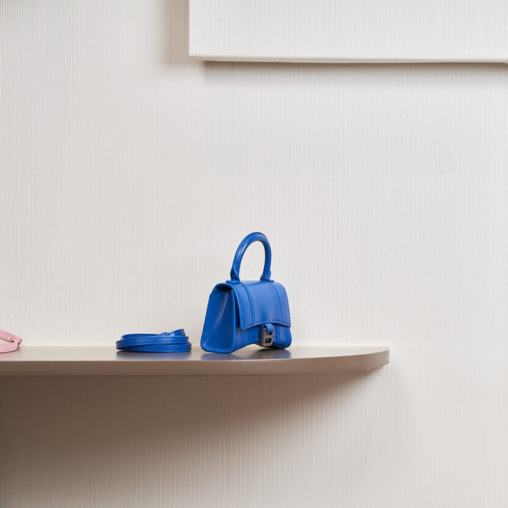 Balenciaga Hourglass Small Handbag in Blue
