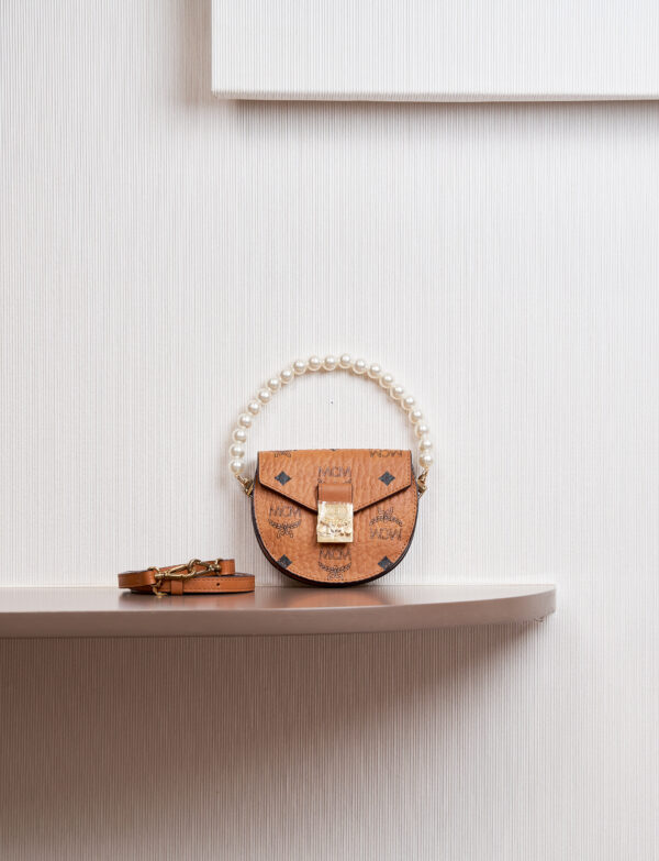 MCM Patricia Round Crossbody Wallet in Visetos