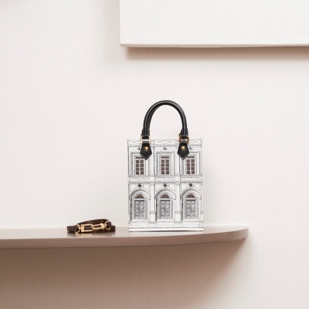 Louis Vuitton x Fornasetti Calfskin Architettura Petit Sac Plat Bag