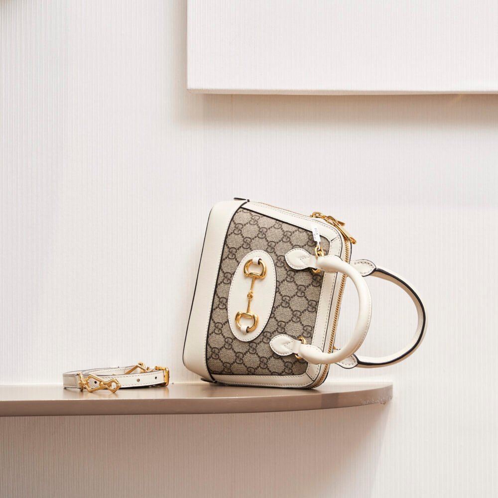 Gucci Horsebit 1955 Mini Top Handle Bag in White